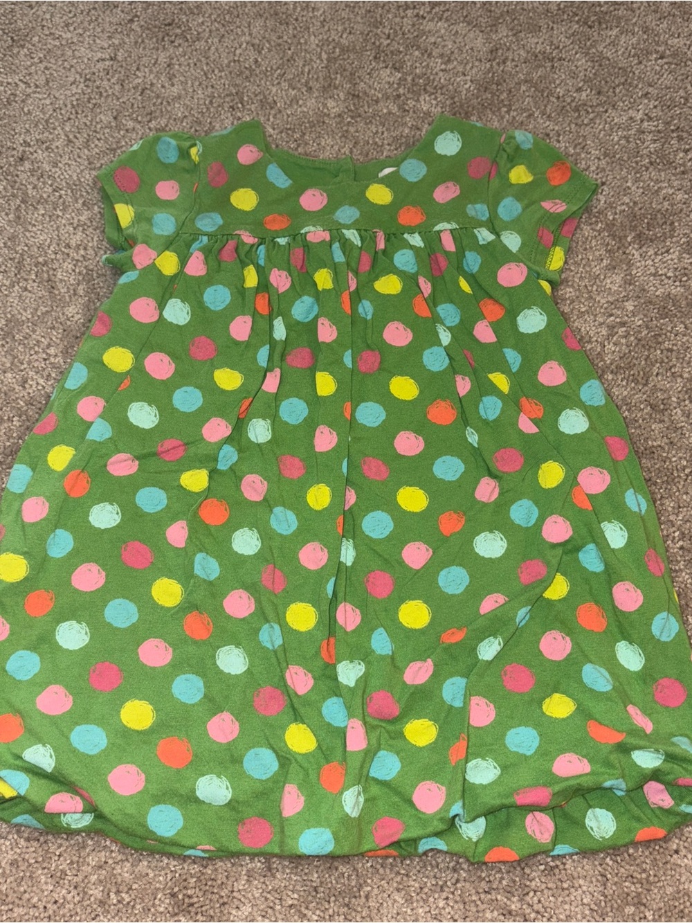 GAP Green Tunic with Multicolor Polka Dots 3T